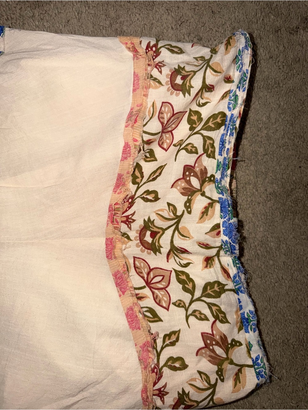 Boho Floral Patchwork Flare Pants - White & Multicolor - Picture 5 of 9